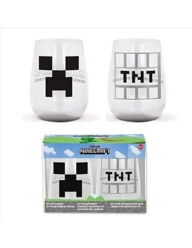  SET 2 VASOS DE CRISTAL MINECRAFT