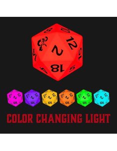 LAMPARA COLORES DRAGONES Y MAZMORRAS D20 2