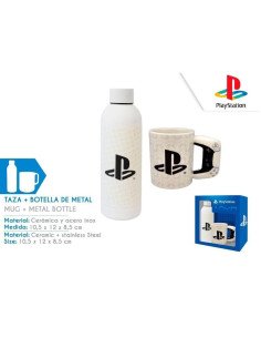 TAZA + BOTELLA METALICA PLAY STATION 2
