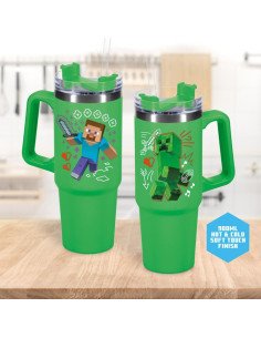 VASO TERMICO CON PAJITA MINECRAFT